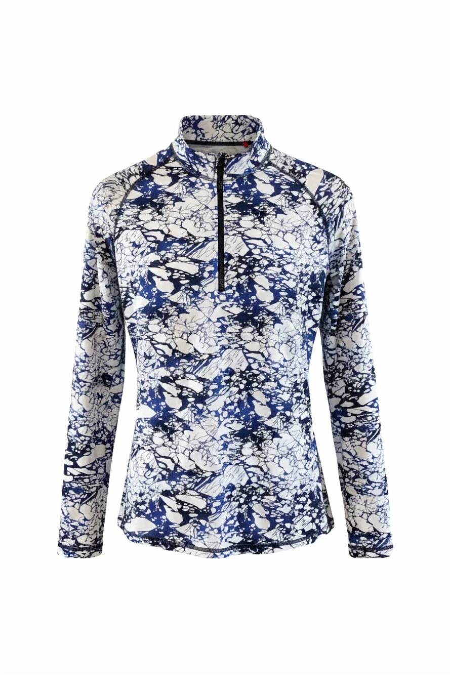 NEW ORLEBAR BROWN men's bray adventure half zip rash guard in cloud/mazanine